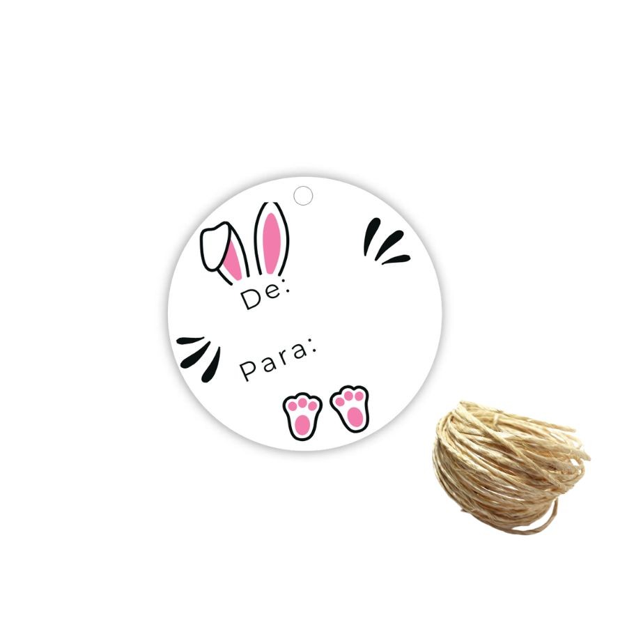 Tag Decorativa De Páscoa - De/Para Coelho - Ref 2193 - 4,5cm - 15 unidades - Stickr - Rizzo em Oferta na Shopee
