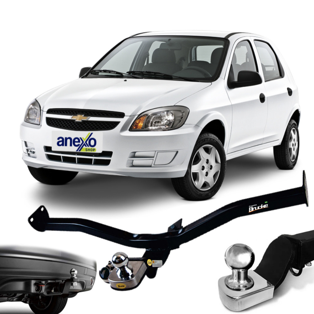 Engate Reboque Chevrolet Celta 2000 a 2016 Brucke GM3003 Rabicho Tração 700kg Haste fixa