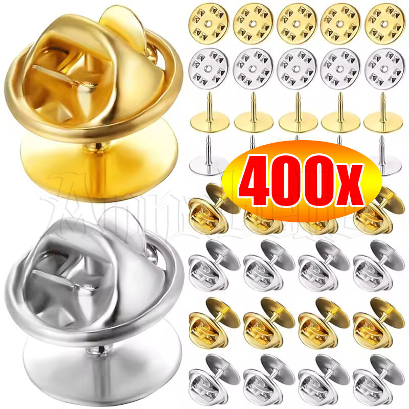 400 Peças De Acessórios De Broche Com Fecho De Borboleta De Metal-Roupas DIY-Alfinete De Lapela De Gravata De Unha Nas C em Oferta na Shopee