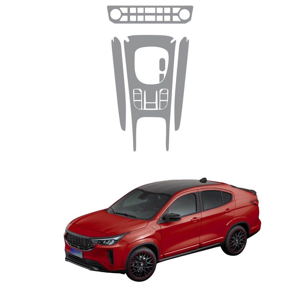 Película PPF Proteção Kit Console Central Console do Ar Fiat Fastback Abarth 2020 2021 2022 2023 2024 2025 TPU