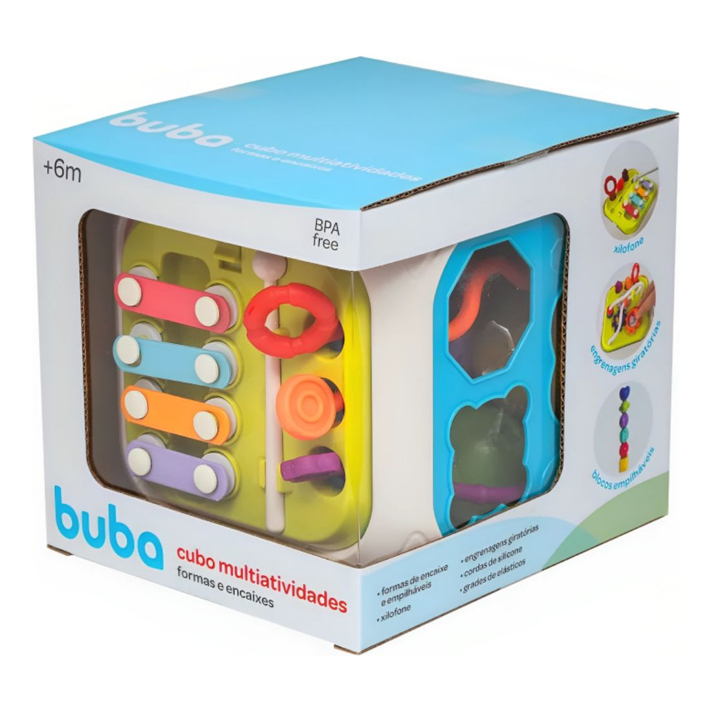 Cubo De Atividades 7 Em 1 Brinquedo Infantil Buba em Oferta na Shopee