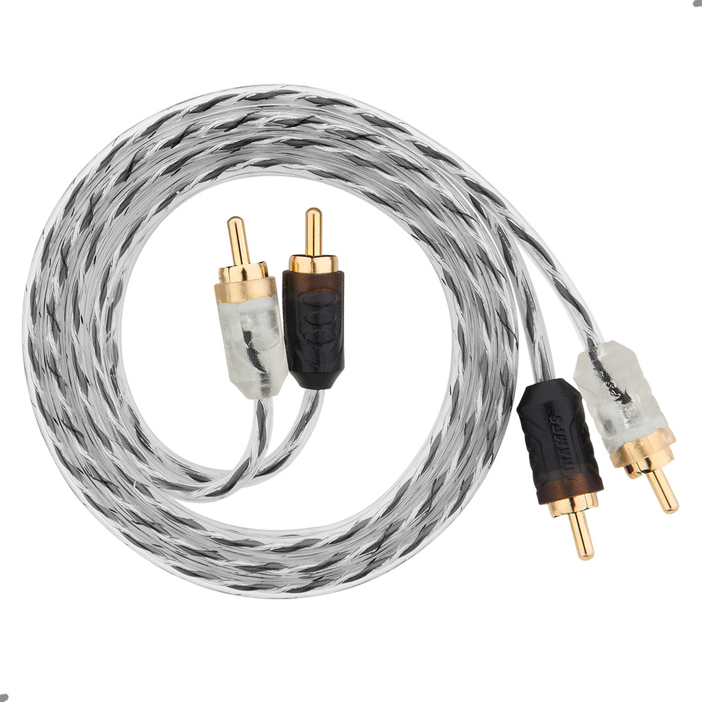 Cabo RCA Injetado Flexível Transparente 1 Metro Taramps Stereo Para Carro Som Automotivo 3mm 1mt - Audio