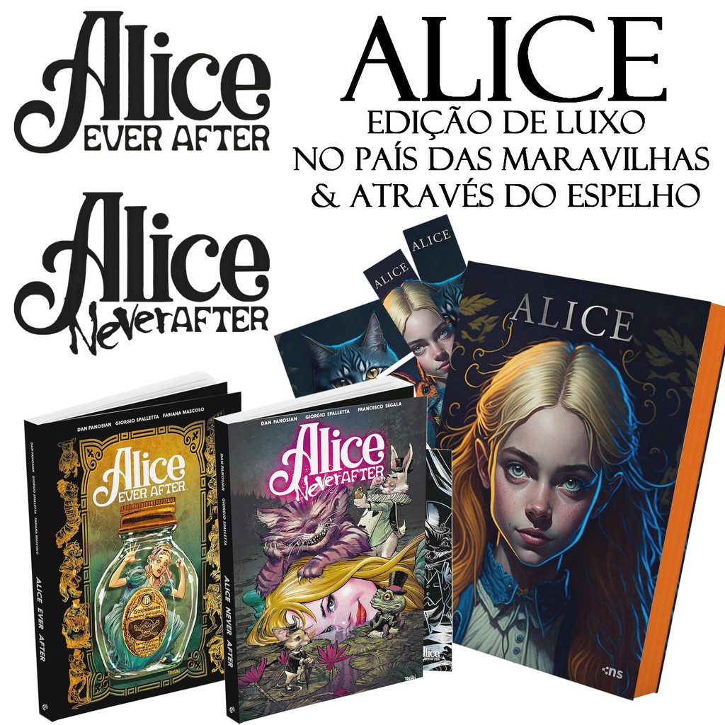 Combo Alice Ever After + Never After + País das Maravilhas & Através do Espelho Luxo Capa Dura em Oferta na Shopee