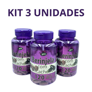 3X beringela com alcachofra 100% natural - 120 capsulas de 500 mg