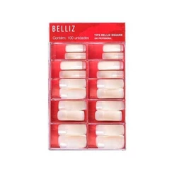 Tips Belliz Fancy Square Natural com 100un