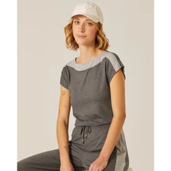 Blusa Básica Feminina Decote Canoa Em Viscose Stretch
