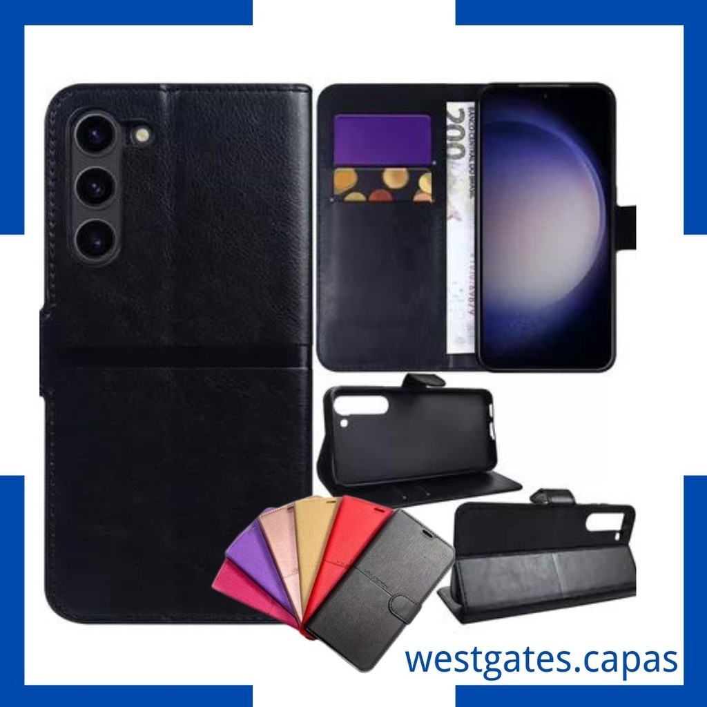 Capa Carteira filp cover Couro Sintetico compatível Samsung Galaxy S24 S24+ S24ultra em Oferta na Shopee