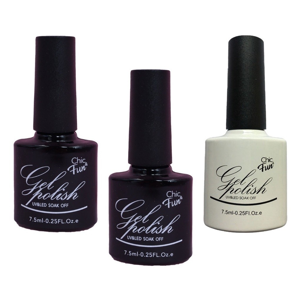 3un Polish Gel Uv Led Esmalte De Unha C/ Registro Anvisa Preto Branco