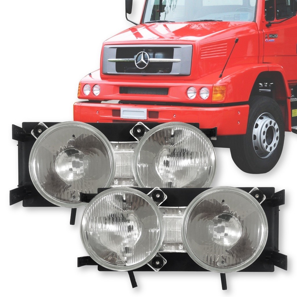 Kit 2 Farol Caminhão Mercedes Benz 1620 Series Lk2638 Ls1938 Mbb Hpn
