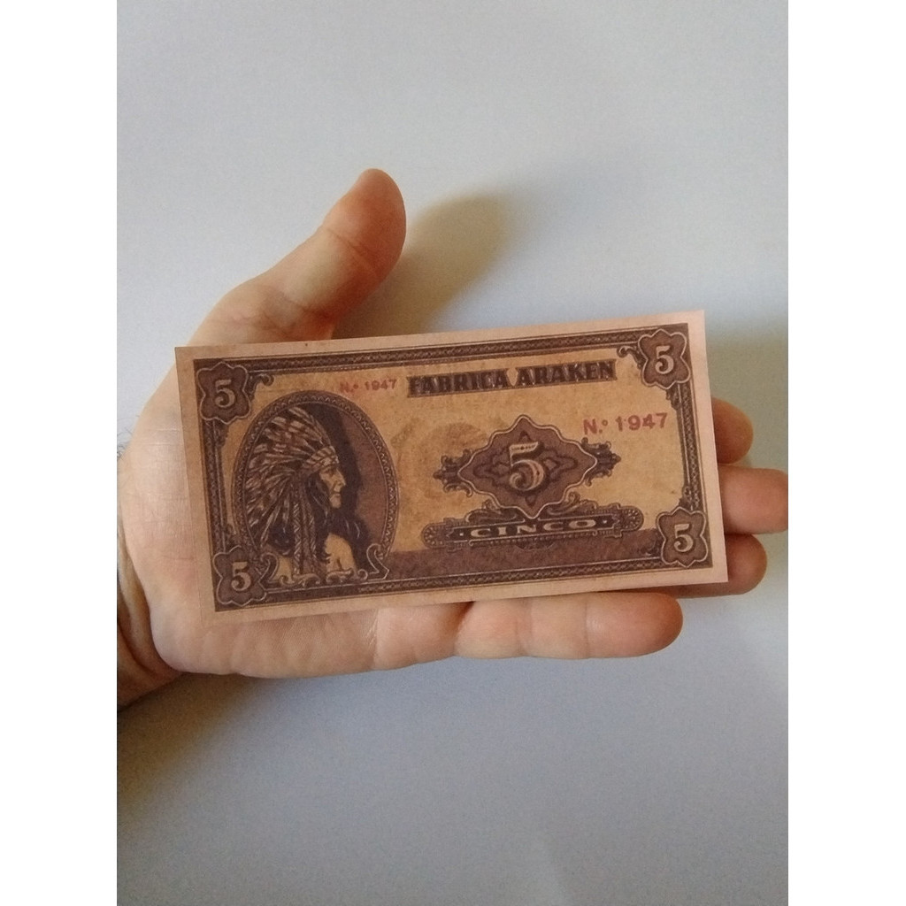 Cédula Fantasia Valor 5 Da Fábrica De Cigarros Araken