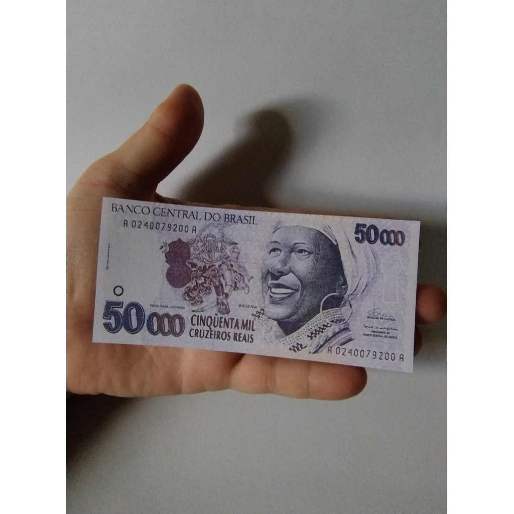 Cédula Réplica Fantasia Da Bahiana De 50.000 Cruzeiros Reais