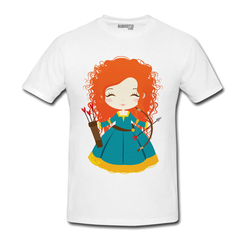 Camiseta Princesa Merida Valente Bebê Escocia Chibi Frente Verso  Masculina feminina Nerd