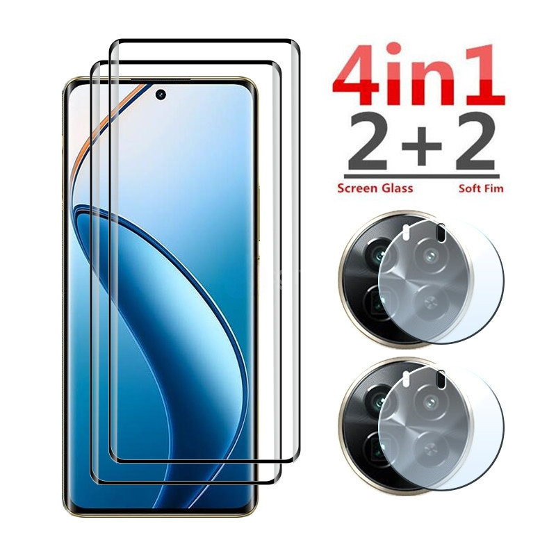 3D Curvado Capa Completa De Vidro Temperado Para Realme 14 13 12 11 Pro + 5G Protetor De Tela Anti-Risco Filme Frontal M