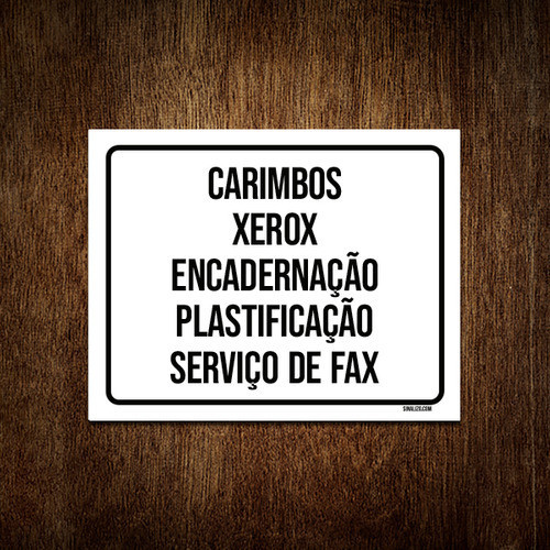 Placa Carimbos Xerox Encadernação Plastificação Fax