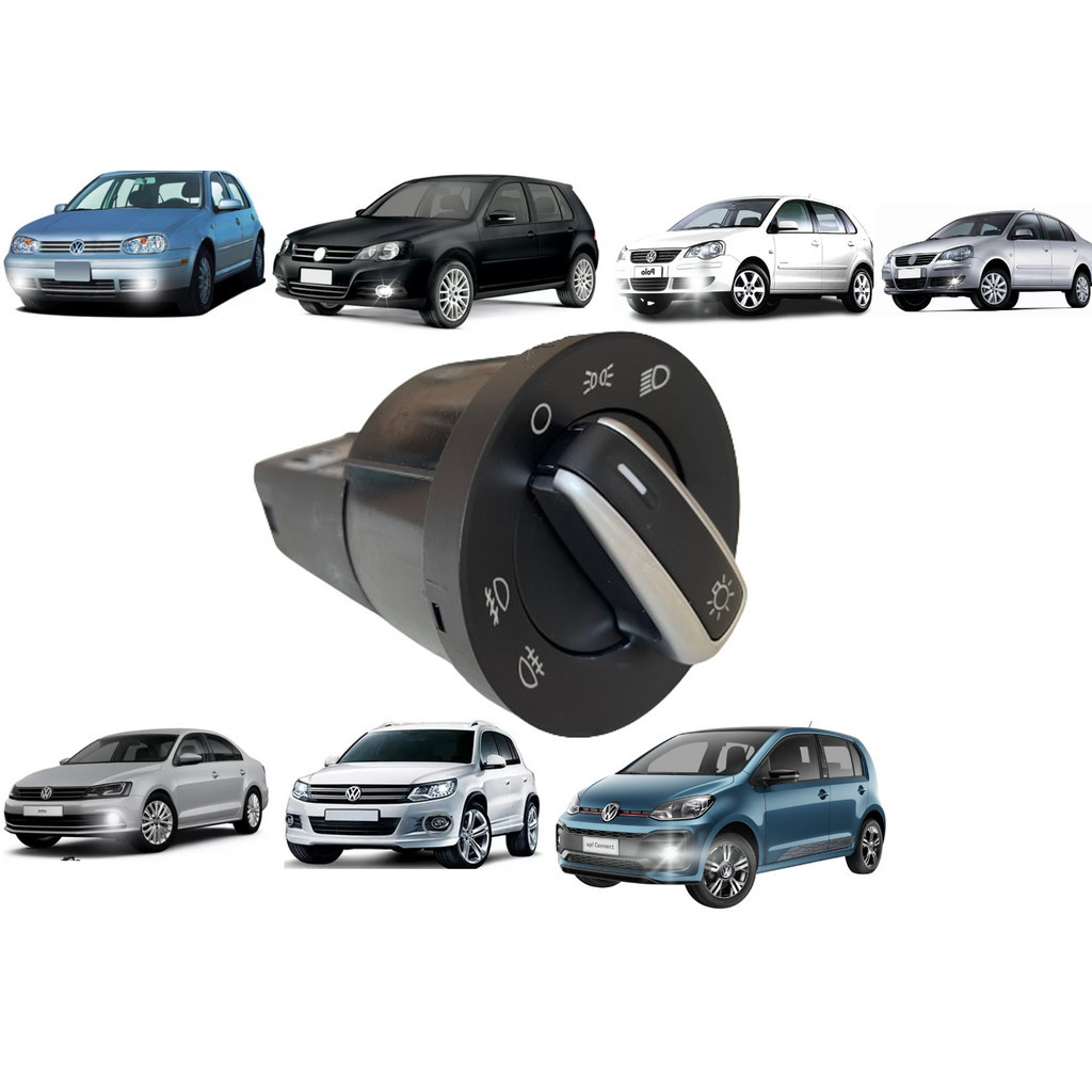 Botão Farol Milha Auxiliar Golf Polo Jetta Redondo 17 Pinos
