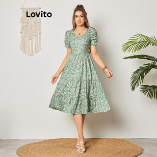 Lovito Casual Vestido Feminino Floral com Camadas LBL08391