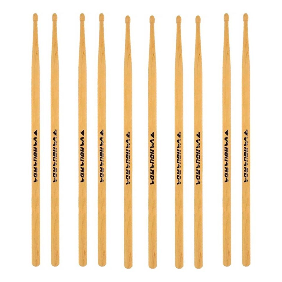 Kit 5 Pares De Baqueta Marfim 5a Bateria Profissional