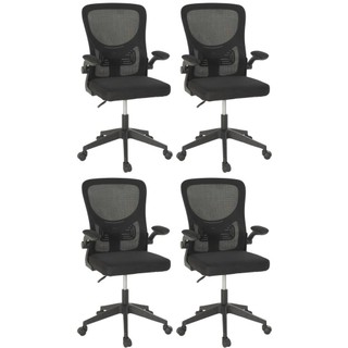 Kit 4 Cadeiras de Escritório Giratória Mônaco com Relax e Regulagem de Altura em Oferta na Shopee
