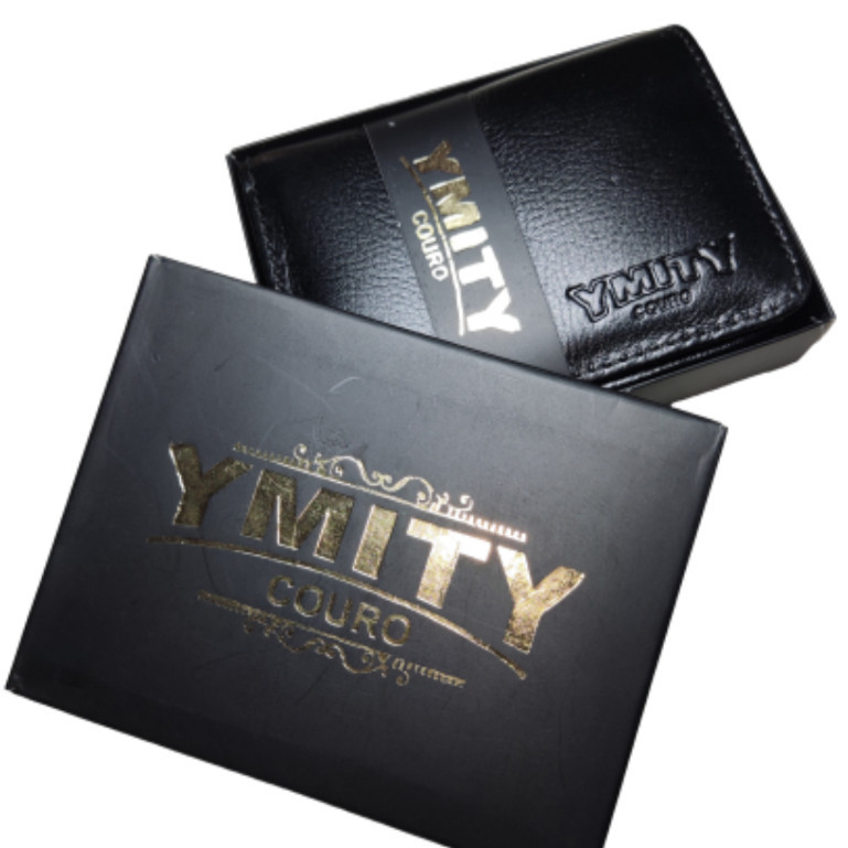 Mini Carteira Masculina 100% Couro Legítimo Formato L Ymity em Oferta na Shopee