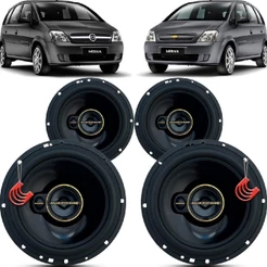 Kit Alto Falantes Dianteiros e Traseiros Chevrolet Meriva 2002 até 2012 - Hurricane Aurum 480w