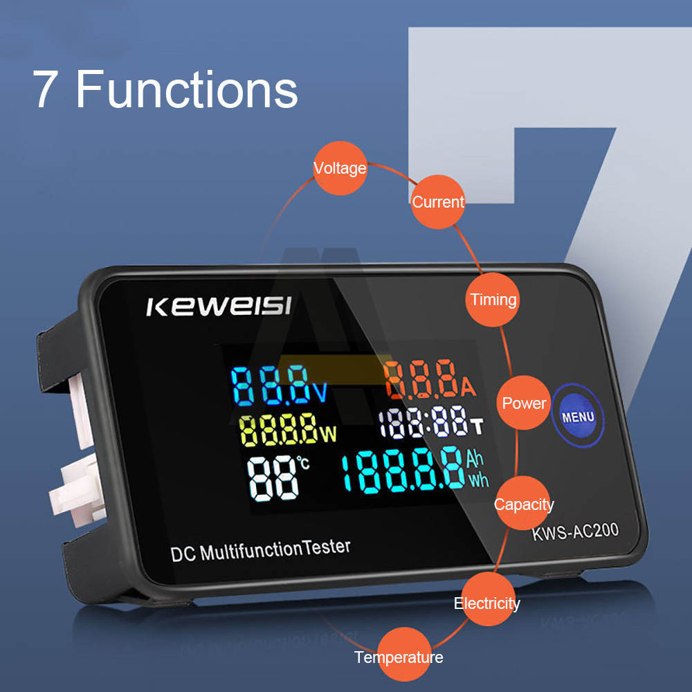 KWS-AC300 Voltímetro Digital AC 50-300V Tensão 6 Em 1 Medidor De Energia LED Wattímetro 0-10/100A Amperímetro Detector