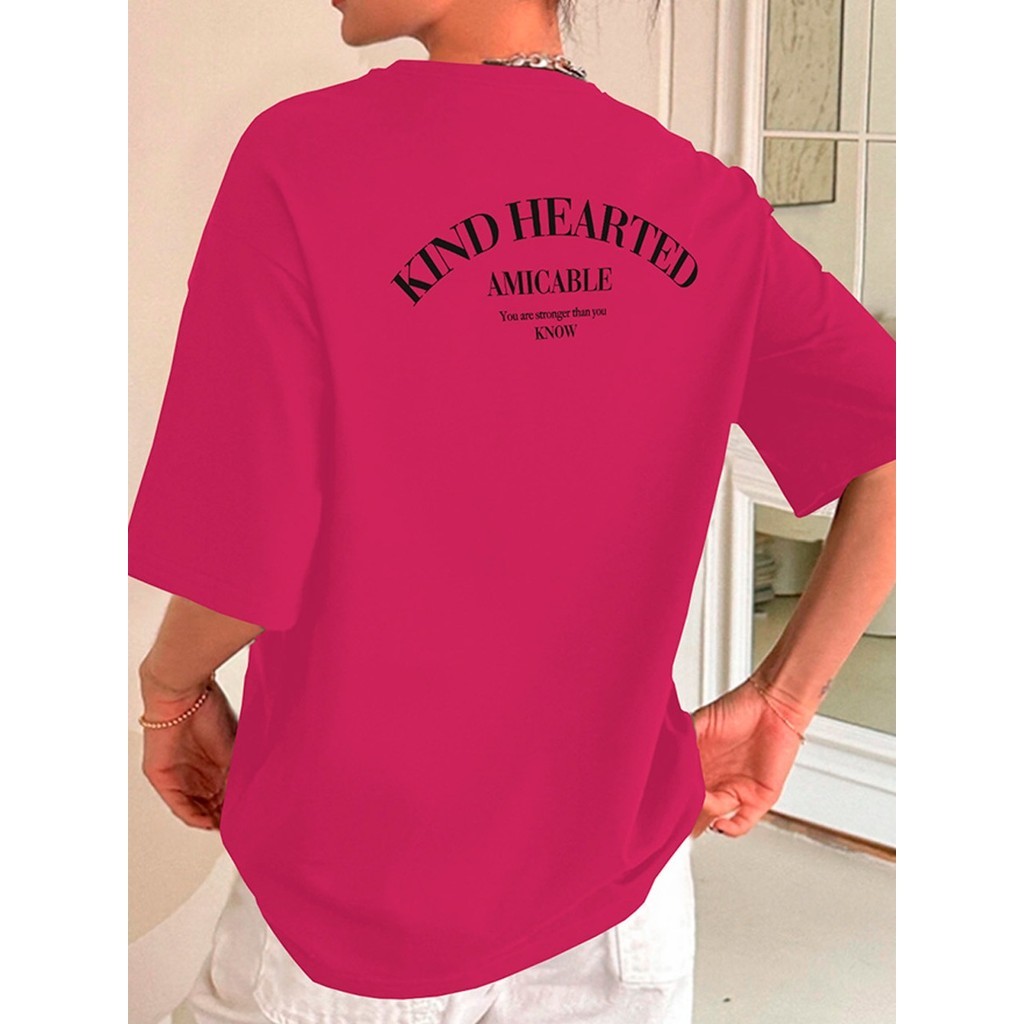 Camiseta Oversized Unissex Moderna Despojada Blusa Estampada Kind T Shirt Camisa Streetwear