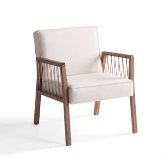 Poltrona Lara Bege e Nogueira em Oferta na Shopee