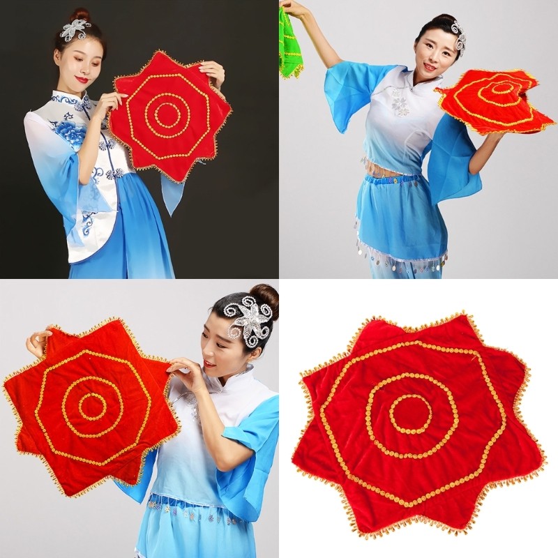 Yoo Lenço De Dança Tradicional Poliéster Octogonal Para Festas Femininas