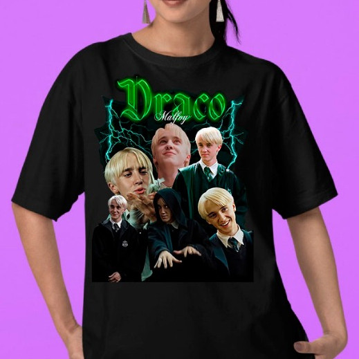 Camiseta Harry Potter Draco Malfoy Algodão Unissex Tendênica T-shirt  Envio Rápido em Oferta na Shopee