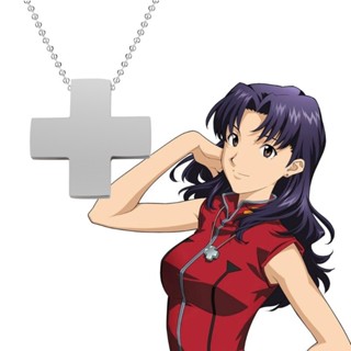 Anime Evangelion Colar EVA Katsuragi Misato Cruz De Aço Inoxidável Pingente E Anel Masculino Feminino Moda Jóias Present em Oferta na Shopee