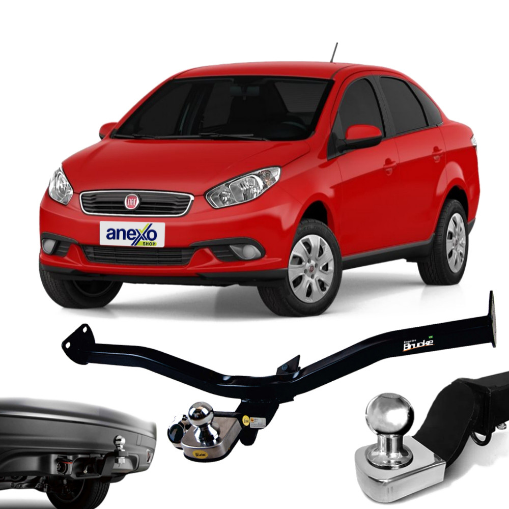 Engate Reboque Fiat Grand Siena 2012 a 2023 Brucke FT4018 Rabicho Tração 700kg Haste fixa