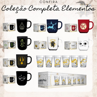 Caneca de Vidro 300ml Harry Potter – Coleção Mágica com Símbolos e Criaturas (Licenciada pela Warner Bros.) em Oferta na Shopee