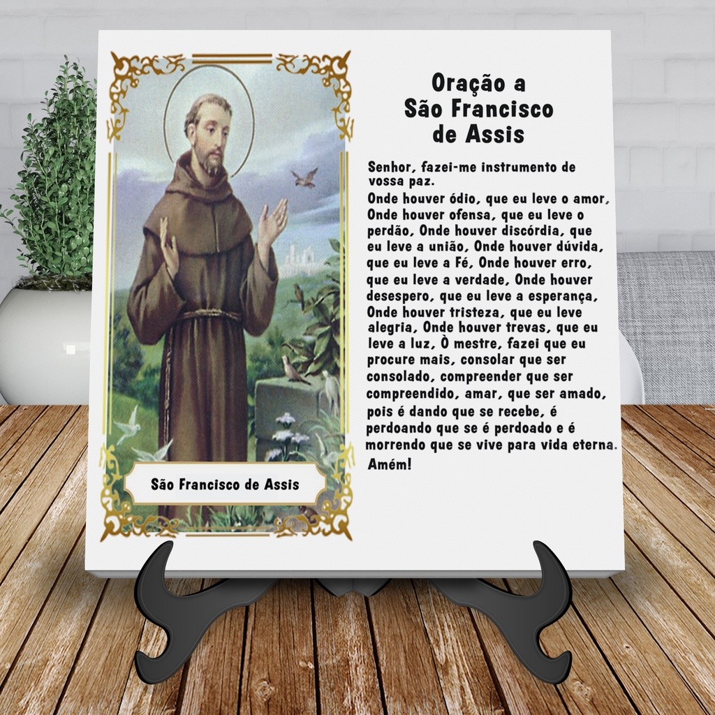 Azulejo Decorativo Santos Oração São Francisco de Assis Personalizado