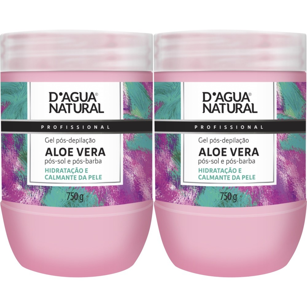 2 Gel Calmante Hidratante Pós Depilação750G D'agua natural