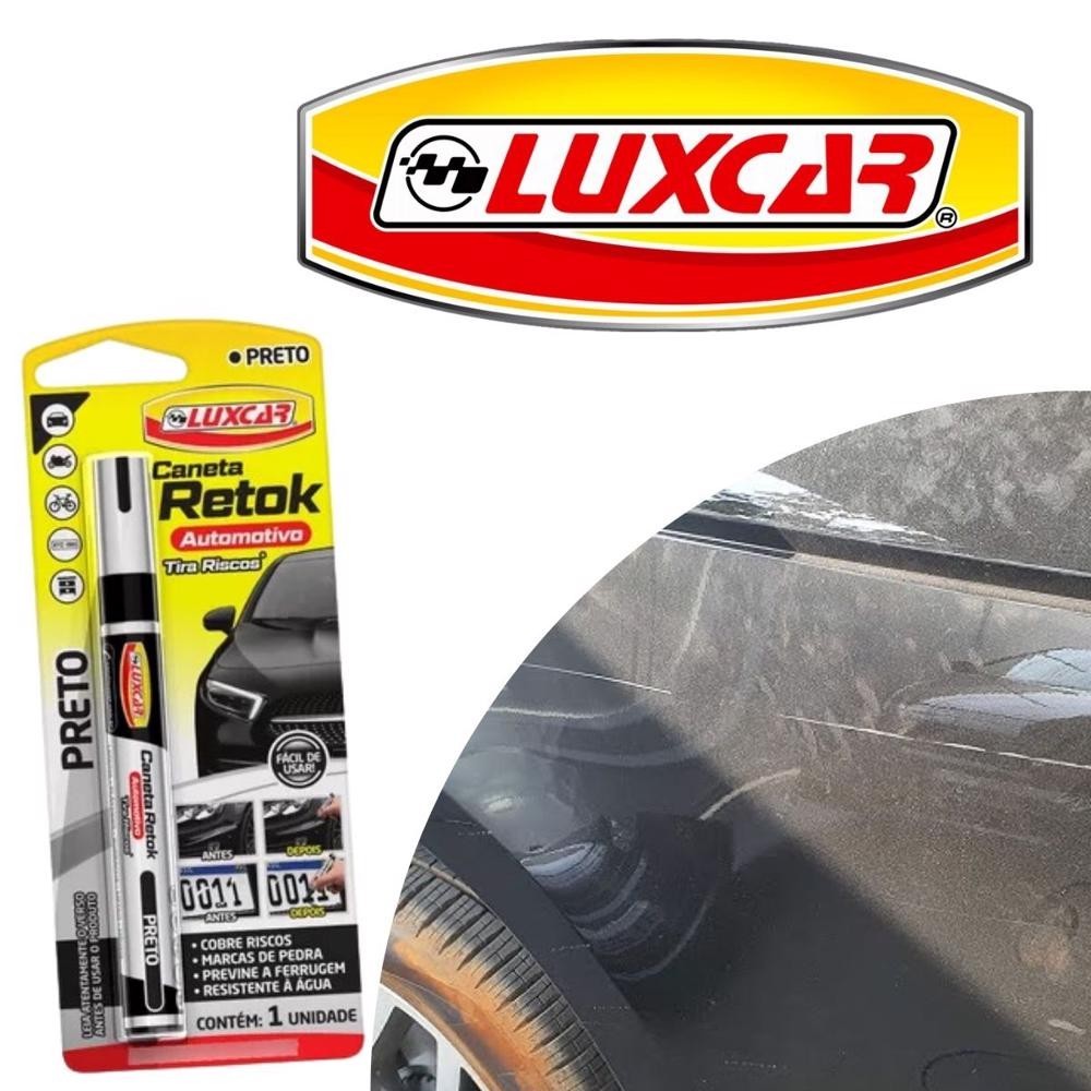 Caneta Cor Preto Reparo Pintura Lataria Carro Moto Eletrodomésticos Tira Riscos Retoque Luxcar