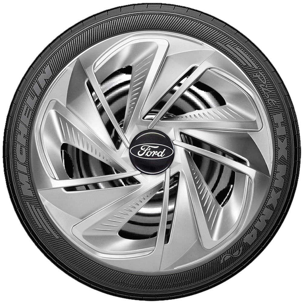 Jogo 4 Calotas Esportiva Aro 13/14 Prata Compatível com Ka Fiesta Escort Focus