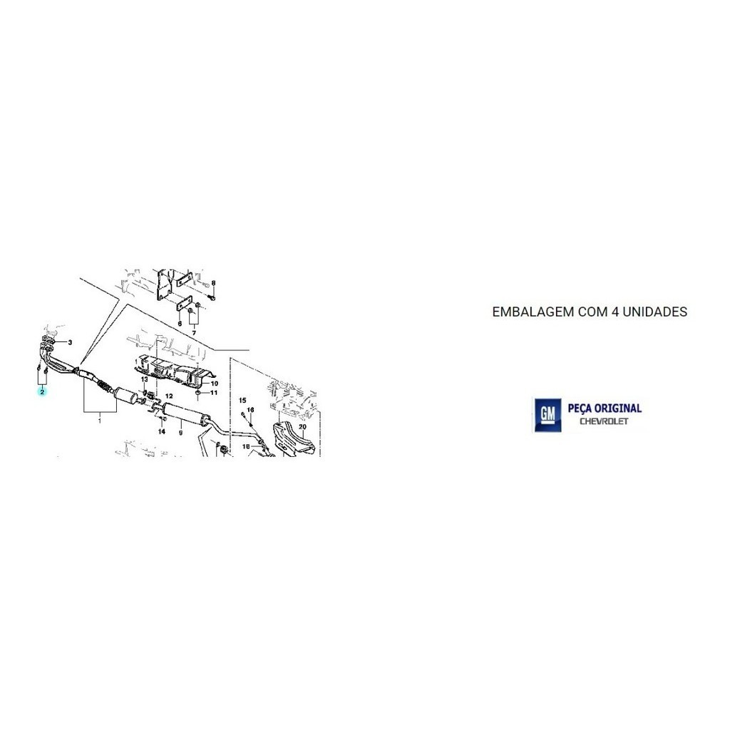 4 Parafusos Tubo Escapamento Ao Coletor Vectra 2003 2004 005