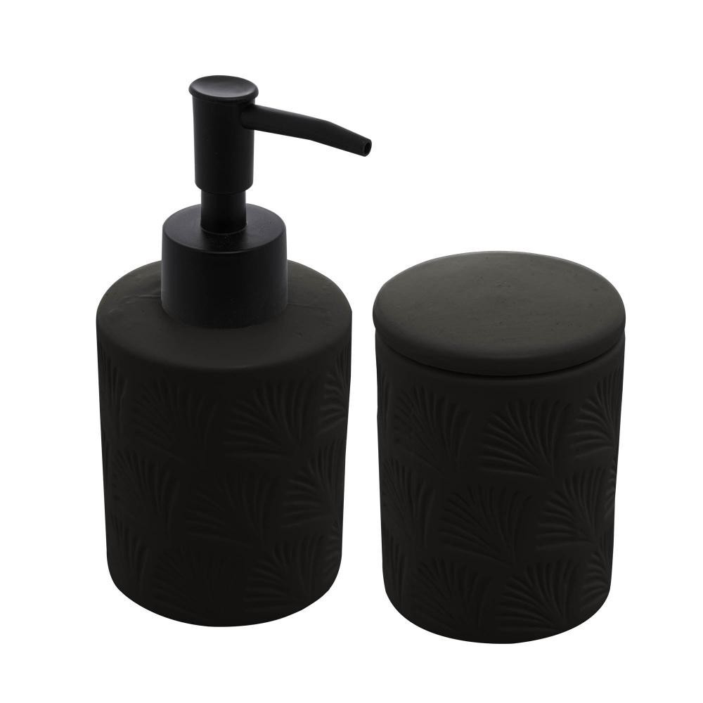 2 Peças Wolff Leaf para Banheiro de Cerâmica Preto em Oferta na Shopee