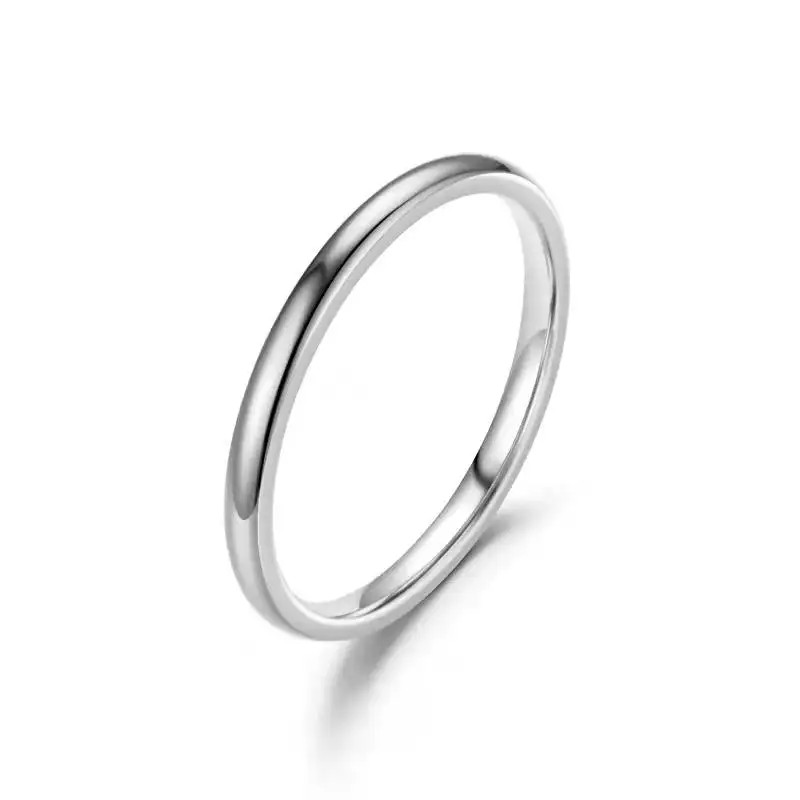 Aliança Prata Aço Fina Anatômica 2mm Namoro Compromisso em Oferta na Shopee