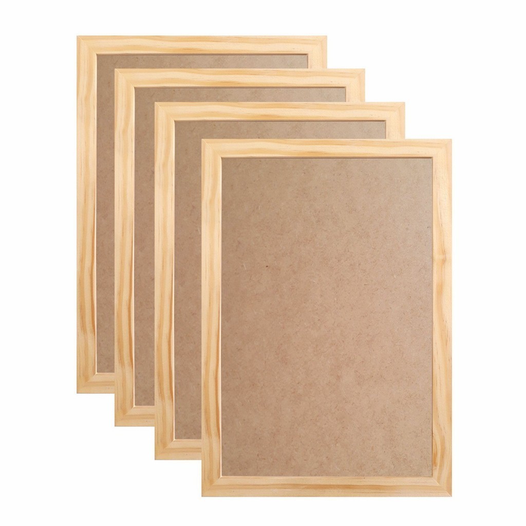 Kit 4 Molduras 40x60cm em Madeira de Pinus com Fundo em MDF - 2x1 em Oferta na Shopee