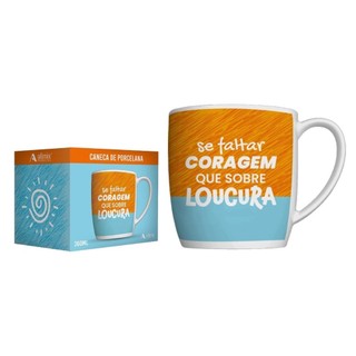 Caneca Urban Emoções 360ml - Coragem + Caixa para Presente em Oferta na Shopee