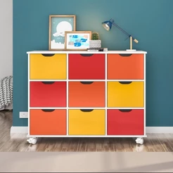 Nicho Organizador com Rodízios Toys 9 Gavetas Q01 Branco/Colorido - Mpozenato