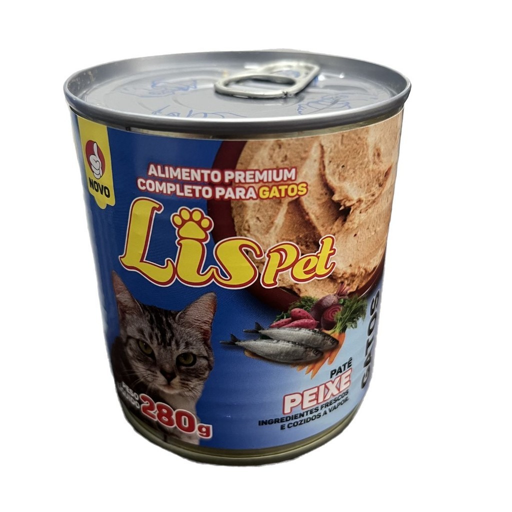 Patê Ração Úmida Sabor Peixe Gato Adulto Lispet 280 Gr