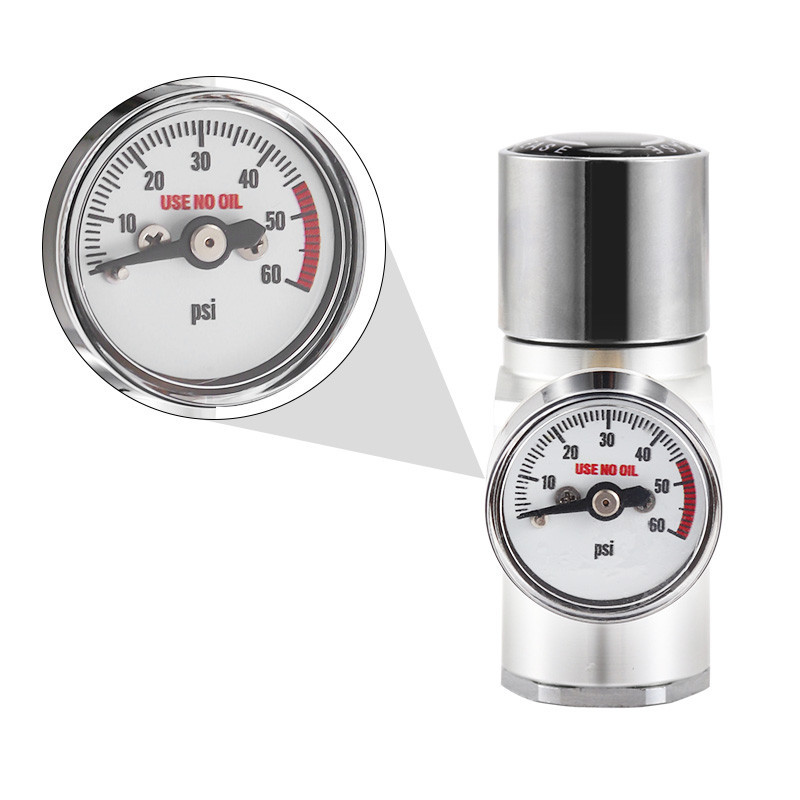 Mini Regulador De Co2 De 0-60PSI , Carregador Portátil Com Pressão Estável E Entrada De Gás De Anel De Aço , Kit Carbona