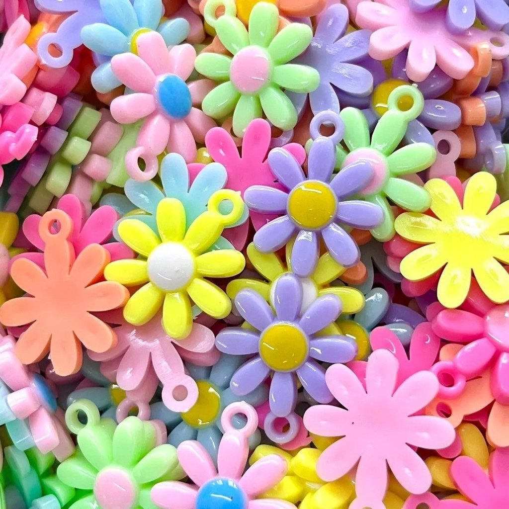 20 Pçs Pingente-miçangas Para Criança Flor 27mm C1-4-8