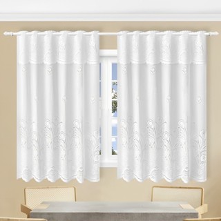 Cortina de Renda Tulipas Branco com Bandô 2,00x1,30m Jacquard Beija Flor em Oferta na Shopee