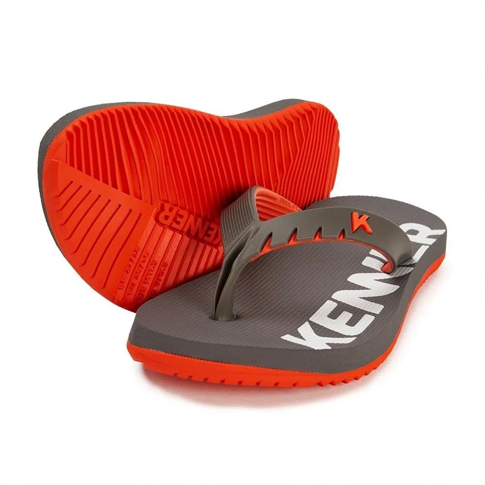 Chinelo Infantil Kenner Red Kids - Cinza e Laranja em Oferta na Shopee