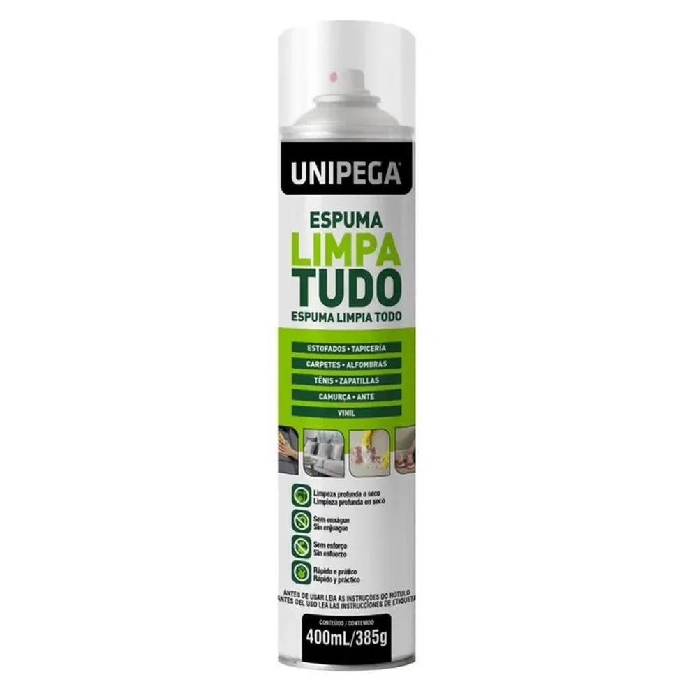 2 PÇ ESPUMA LIMPA TUDO SOFÁ ESTOFADO ALMOFADA 400 ML UNIPEGA