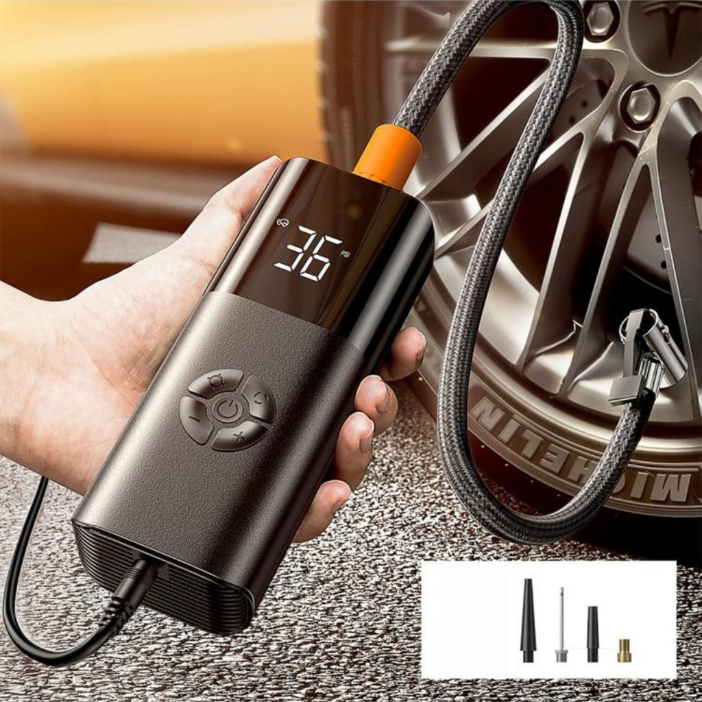 Calibrador Compressor Pneu Digital Carro Bike Moto Sem Fio