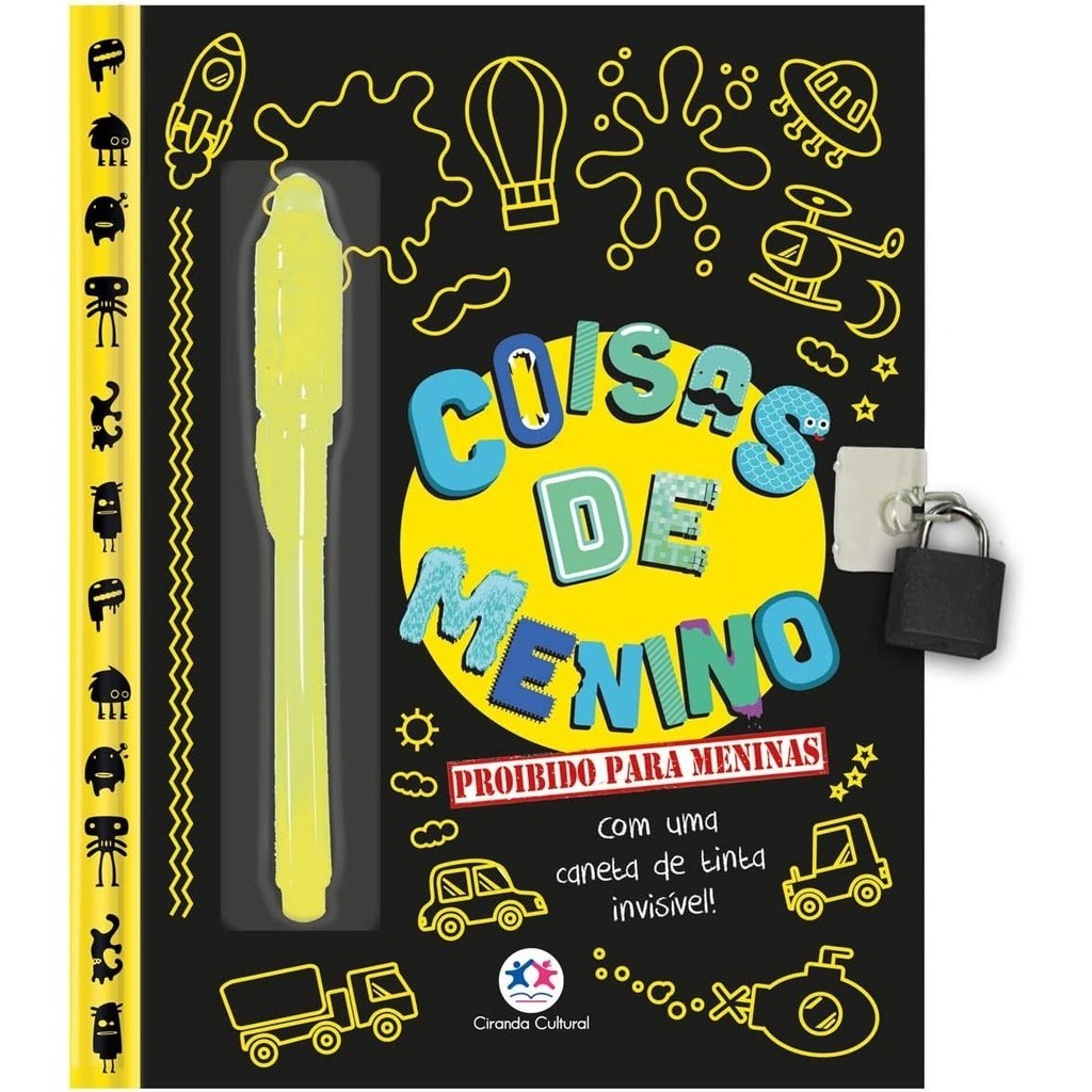 Coisas de menino - Proibido para meninas: Com uma caneta de tinta invisível em Oferta na Shopee